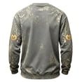 thumbnail image 4 of Havenx Halloween Shirt for Men Pumpkin Print Shirt Long Sleeve Crew Neck Tshirts Funny Spooky Scary Lightweight Casual Retro Top,Gray 2XL, 4 of 5