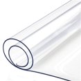 thumbnail image 1 of Table Protector Clear Vinyl Plastic Tablecloth Rectangle Wood Furniture Stain Protector Water Resistant Wipeable Cover Glass Top Coffee End Dining Table Protection Pad Polyester Eco PVC 30 x 60 inch, 1 of 10