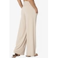 thumbnail image 4 of TheMogan Women's S~3X High Rise Smocked Elastic Waist Pull On Wide Leg Lounge Pants, 4 of 7