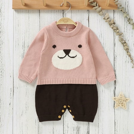 

Hunpta Newborn Infant Boy Girl Cartoon Bear Knitted Sweater Baby Jumpsuit Romper Cotton 1 Piece Outfits Clothes
