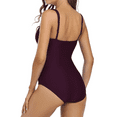 thumbnail image 3 of Firpearl Women's Ruffle One Piece Bathing Suits V Neck Vintage Tummy Control Swimsuit Swimwear, 3 of 7
