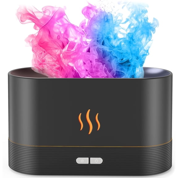 7-Color Flame Essential Oil Diffuser and Humidifier, 180ml Quiet Aromatherapy Diffuser with Auto Shut-Off for Home, Office, and Yoga