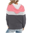thumbnail image 2 of XFLWAM Womens Casual Hoodies Crew Neck Long Sleeve Sweatshirts With Pocket Lightweight Drawstring Pullover Tops Pink-Gray XXL, 2 of 6