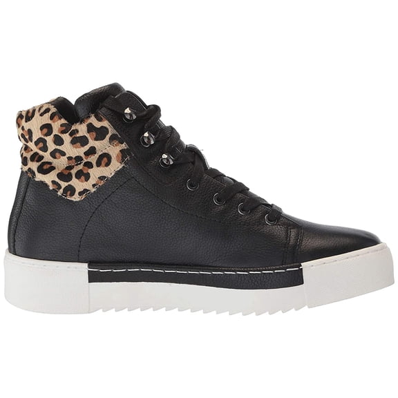Cecelia New York Silow Leather Platform Lace-up Sneaker Black Leopard High Top (Black Leopard, 9.5)