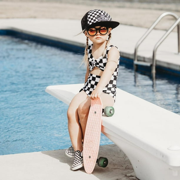 Baby Checkerboard Print Swimwear Boys Fast Dry Swim Trunks Girls Cut Out Bikini Bathing Suits Toddler Beachwear Walmart