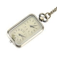 thumbnail image 3 of Vintage Quartz Steampunk Pocket Watch Dual Double Time Zone Movement Necklace Chain Clock, 3 of 7