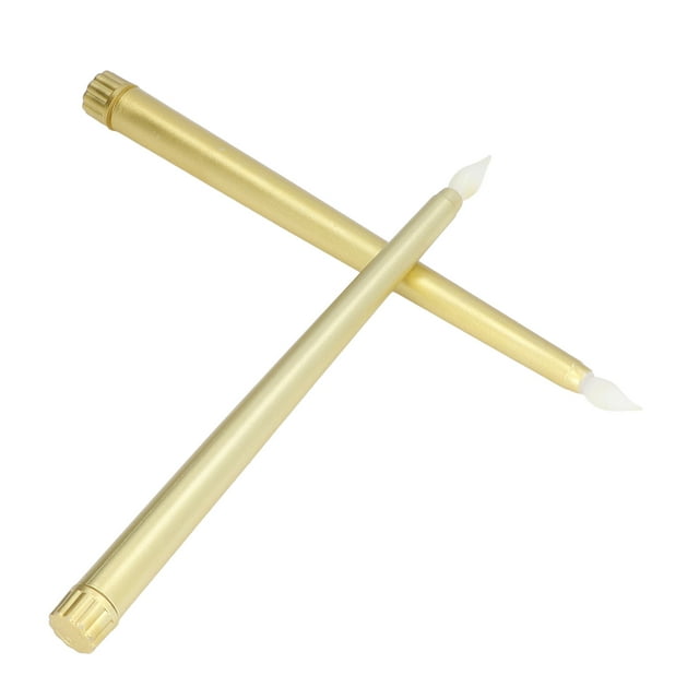 LED Candle Light, 2pcs LED Taper Candles Wiring Free Battery Powered For Pet For Birthday Party For Wedding Full Spray Gold