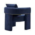 thumbnail image 4 of 30.51" Wide Accent Chair, Stylish Boucle Upholstered Armchair with Square Headrest and Metal Frame, Creative Barrel Single Sofa for Living Room, Bedroom, Office, Lounge, Navy, 4 of 9