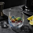 thumbnail image 2 of Yardvibe Artisanal Ringed Glassware, 3D Stemless Wine Glasses, Handcrafted Marine Animal Bar Glass, Coastal Home Decor Gift for Ocean Lovers (N), 2 of 5