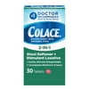 Colace 2-In-1 Stool Softener & Stimulant Laxative Tablets Constipation Relief (6-12 Hours) 30 Count