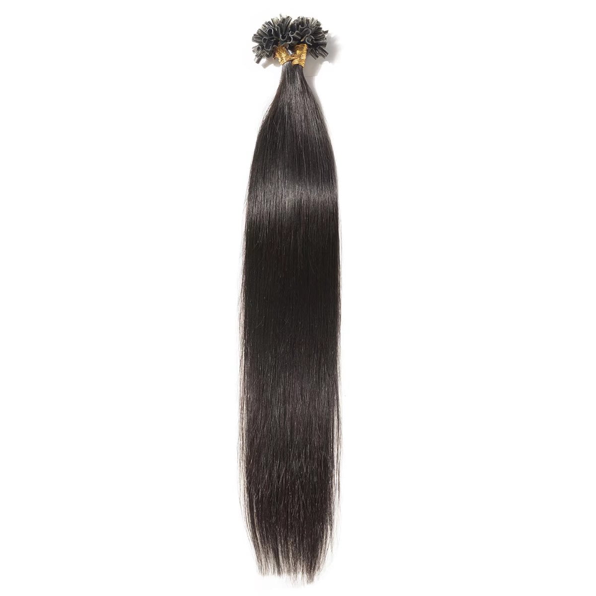 MY-LADY 100S Nail U Tip Fusion 100% Remy Human Hair Extensions Keratin Pre Bonded Hairpiece Straight 0.5g/s, #1B Natural Black, 22inch