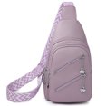 thumbnail image 1 of Bolsa De Pecho Bolso de pecho para mujer, bolso cruzado de moda de cuero PU, riñonera, riñonera (púrpura), 1 of 7