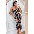 thumbnail image 3 of PRETTYGARDEN Women's Summer Floral Midi Tank Dress Sleeveless Strappy Ruffle Hem Smocked Bodycon Dresses, 3 of 8