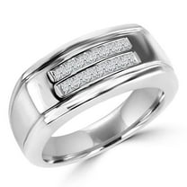 0.5 CTW Mens Princess Cut Diamond Wedding Band Ring in 14K