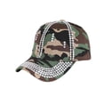 thumbnail image 2 of GIJNRIUIUA Womens Hats Under $5 2026 Summer Sales Rhinestone Baseball Cap Crystal Bling Camo Curved Brim Adjustable Strap Back Lightweight Outdoor Casual Fashion Sun Hat Green Bucket Hats One Size, 2 of 5