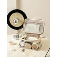 thumbnail image 3 of Large Clear Makeup Bag Big Pink Travel Cosmetic Bag On-the-go Toiletry Bag with Handle Transparent Toiletries Bags Pouch for Purse Orangizer for Daily Essentials White, 3 of 9