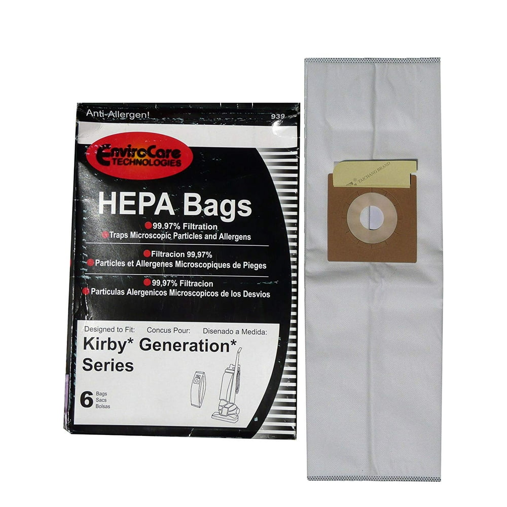 EnviroCare Kirby Hepa Bags 6 Pack, Each manufacture package includes 6