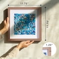 thumbnail image 6 of American Art Decor Blue Seashell Mosaic Coastal Square Framed Wall Art - 11.75" x 11.75" (Set of 2), 6 of 10