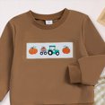 thumbnail image 4 of Futezty Infant Baby Boy Halloween Outfit Long Sleeve Pumpkin Car Embroidery Sweatshirt Gingham Plaid Pants Smocked Clothes 3T-10T, 4 of 4