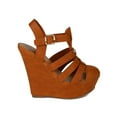 thumbnail image 2 of Breckelles AH98 Women Leatherette Round Toe Platform Sandal Wedge, 2 of 6