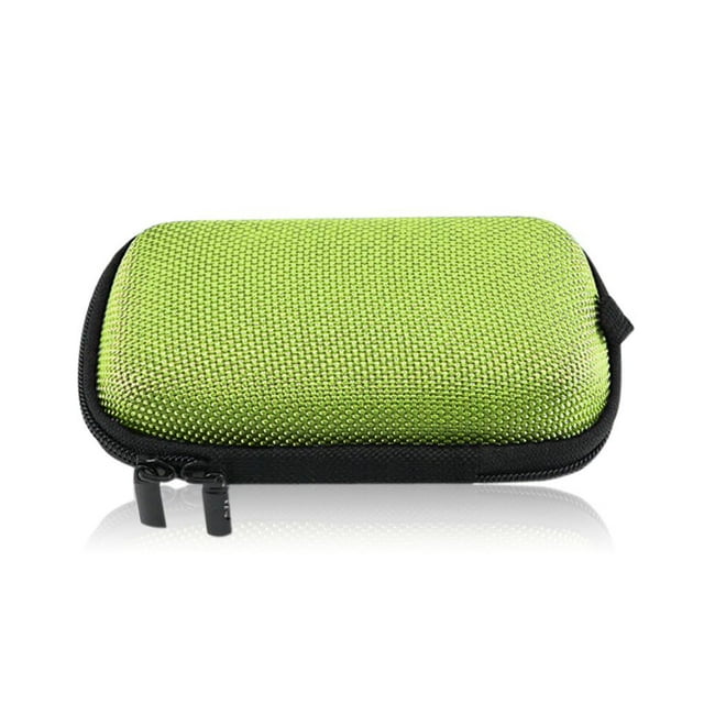 Wweixi Headphone Storage Bag Camping Cable Organizer Inner Netting Headset Zipper EVA Pouches Earphone Accessories Green