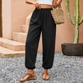 thumbnail image 5 of Yifymode Women Barrel Pants Wide Leg Palazzo Summer Baggy Harem Boho Casual Trousers with Pockets Beach Vacation,Black M, 5 of 6