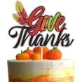 thumbnail image 1 of Give Thanks Happy Thanksgiving Cake Topper Happy Fall Day Theme Party Cake Supplies rations, 1 of 5
