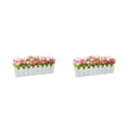 thumbnail image 2 of Bearachild Plantas de simulación de flores artificiales Valla Maceta Contenedor falso Maceta para de oficina Arreglo de boda Rosa Rosa 30 centimetros 2Conjunto, 2 of 6