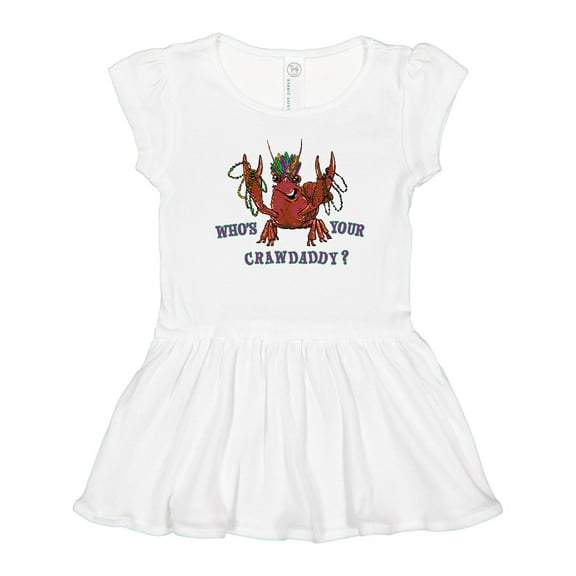 Inktastic WHO'S YOUR CRAWDADDY? Mardi Gras Crayfish Girls Toddler Dress
