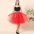 thumbnail image 5 of XIAONU Women's Tulle Midi Tutu Skirt Bow-Accented Fluffy Layered Skirts Elegant Princess Party Skirt, 5 of 6