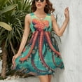 thumbnail image 3 of Octopus Dress Summer Street Style Dresses Female Sleeveless Printed Sundress, 3 of 7