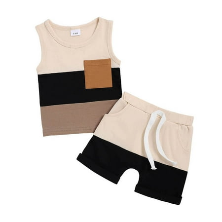 

Toddler Boys Sets Joggers Toddler Boys Girls Sleeveless Patchwork Shirt Pullover Tops Vest Shorts Outfits Teen Boy Clothes White 2-3 Years