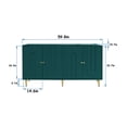 thumbnail image 2 of 59.8” Modern Green Lacquered Wooden Sideboard - 4-Door Buffet Server Cabinet with Ample Storage, Ideal for Living Room, Dining Room, Entryway, or Office., 2 of 12