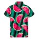 thumbnail image 3 of Camisa hawaiana con estampado de sandía colorida, blusas de verano de manga corta con botones y estampado 3D de frutas, ropa para hombre, blusa con solapa, 3 of 5