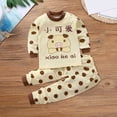 thumbnail image 4 of UACY Toddler Baby Girls Boys 2 Piece Polka Dot Outfit Pig Print Sweatshirt and Elastic Waist Leggings Set (Beige, 12-24 Months), 4 of 4