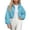 (New15)Sky Blue, variant on Women's Zip Up Jacket Lightweight Cropped Windbreaker Coat Long Sleeve Drawstring Hoodless Pullover Sporty Outerwear for Women