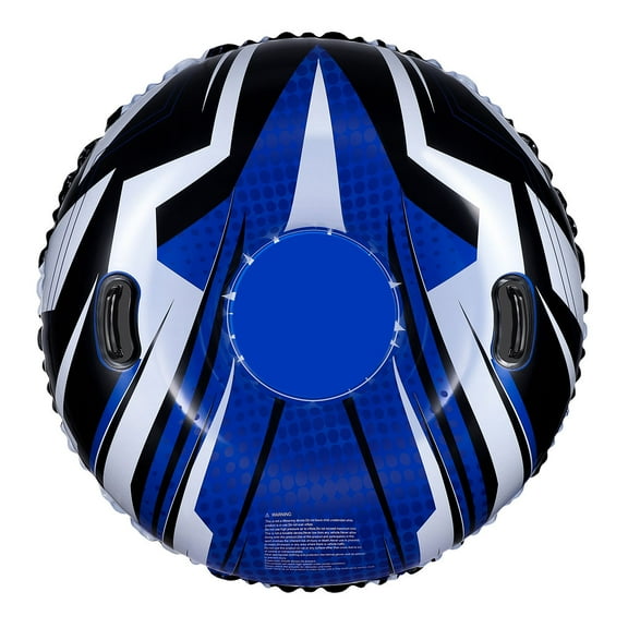 LULULION Toyvian 120cm PVC Inflatable Snow Tube Round Sled with Handles for Snow Games Skiing and Skating