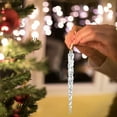 thumbnail image 6 of Christmas Icicle Ornaments for Christmas Tree Decorations, Hanging Acrylic Crystal Christmas Ornaments 5.1" Clear Plastic Icicles for Christmas Tree, Winter Decorations Supplies, 24 Pcs, 6 of 6