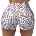 thumbnail image 2 of Goofa Lavender Flowers Printed Workout Shorts Women Seamless Scrunch Butt Lifting High Waisted Gym Booty Shorts Elastic Workout Shorts-Large, 2 of 8