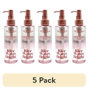 (5 pack) The Face Shop Rice Water Bright Light Facial Cleansing Oil, Daily Makeup Remover, Oil Cleanser, Vegan, Korean Skin Care with Jojoba Oil, Face Wash for Sensitive, Normal & Oily Skin, Face Pore Cleanser
