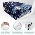 thumbnail image 4 of Twin XL Quilt Set 68''x98'', Blue Palm Leaves Lightweight Bedspread Coverlet Set with 2 Pillow Shams, Farmhouse Summer Beige Tropical Plants Breathable All Season Quilt Bedding for Dorm/Guest Room, 4 of 9