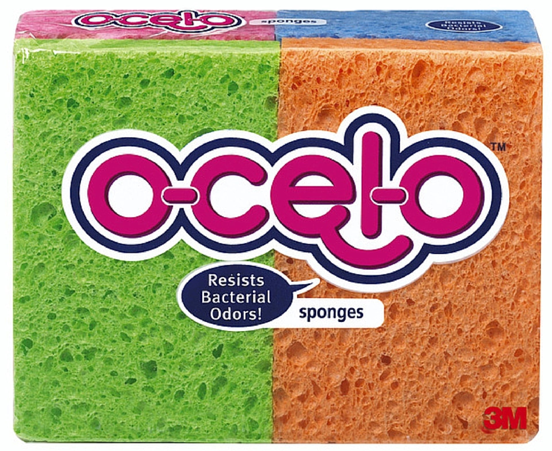 Pack of 9 Assorted Colors 4 ea Ocelo Cellulose Sponges 