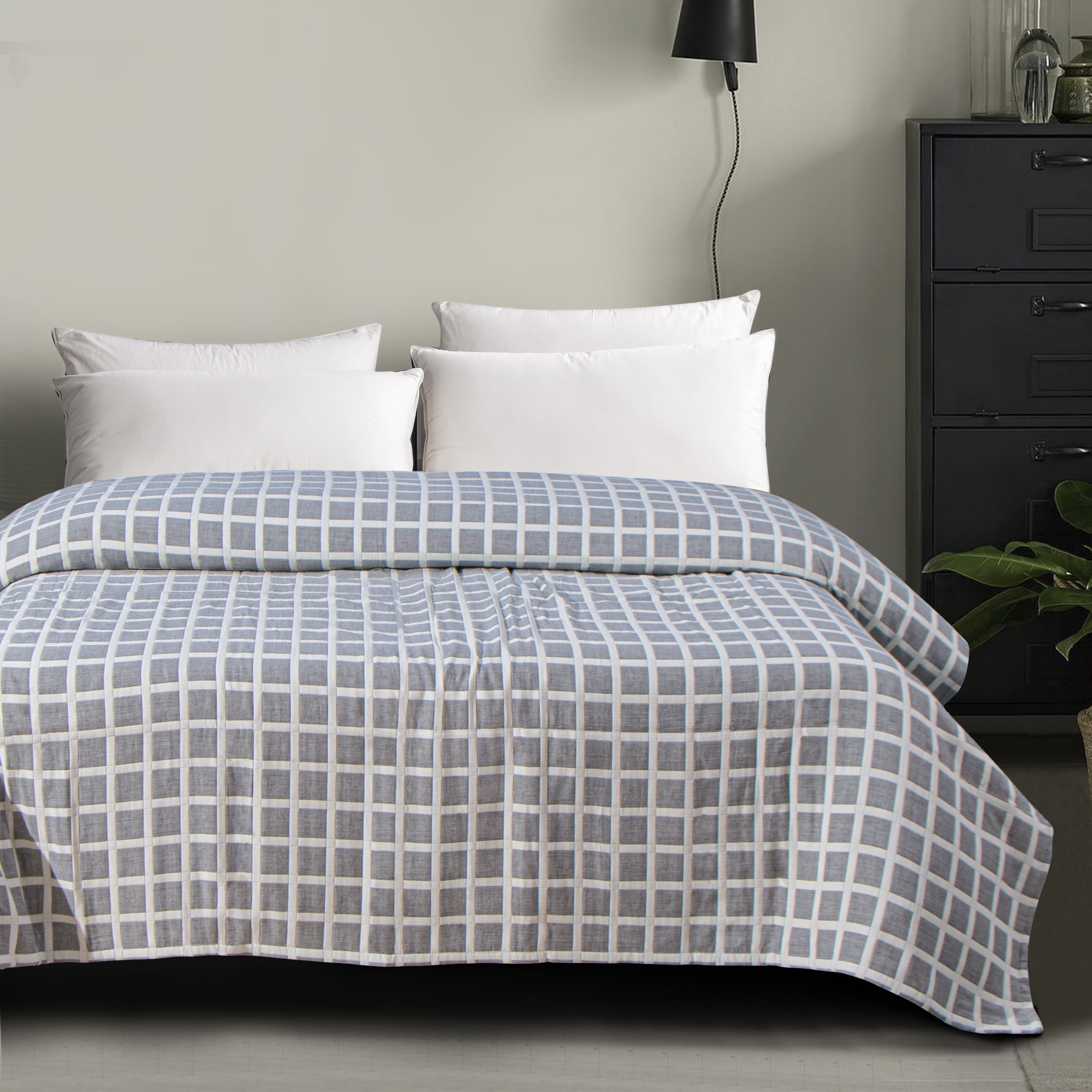 NTBAY 3 Layers Cotton Muslin Queen Bed Blanket, Super Soft Breathable