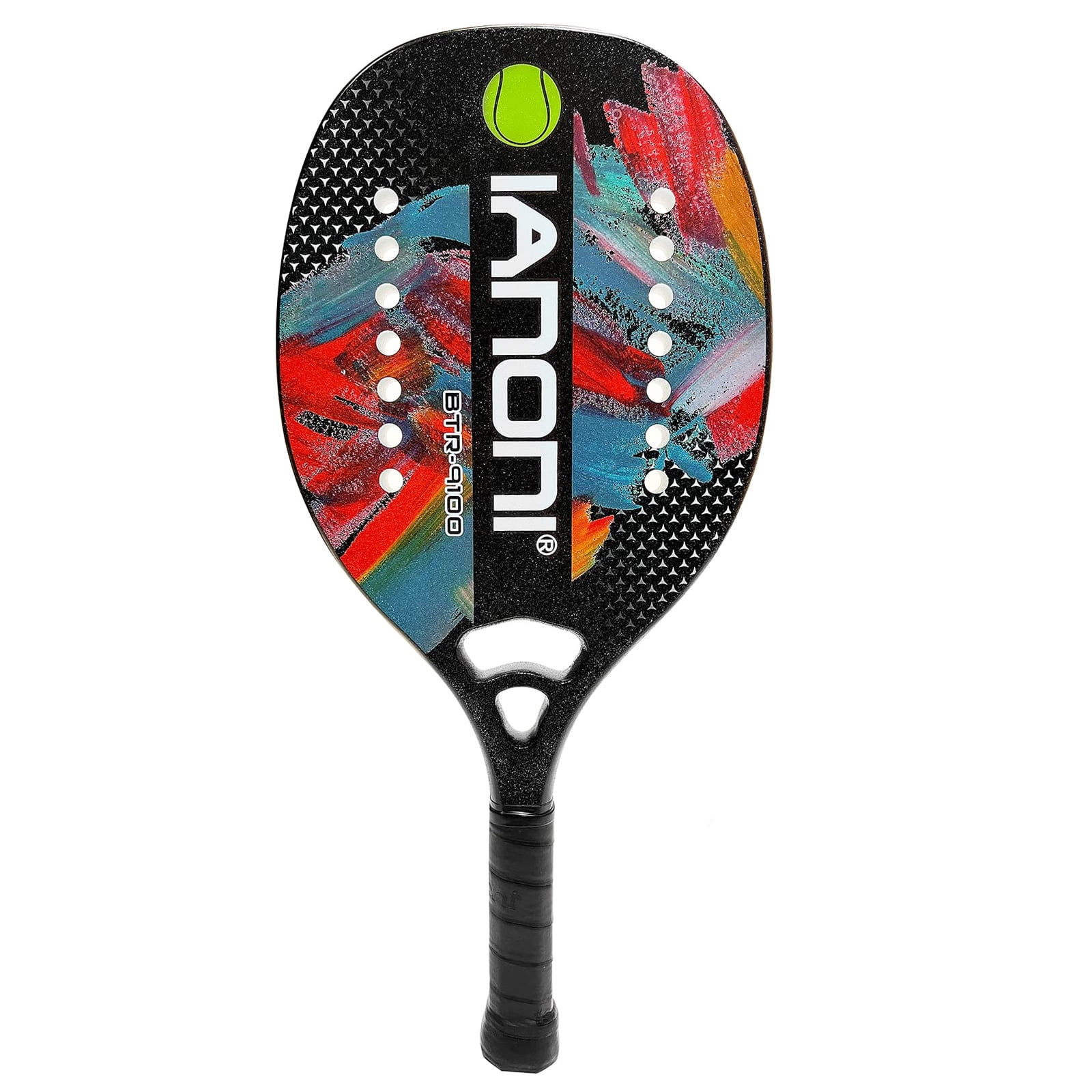 Ianoni Padel Racket Carbon Fiber Surface With EVA Memory Flex Foam Core Padel Tennis Racquets Paddle Tennis Racket-8100 Gray-orange