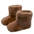 thumbnail image 7 of Quealent Toddler Shoes Boys Girls Faux Furry Boot Winter Warm Fluffy Long Furry Boots Mid-Calf Snow Boots Brown for Size 13.5, 7 of 7