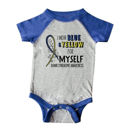 

Inktastic I Wear Blue and Yellow for Myself- Down Syndrome awareness Gift Baby Boy or Baby Girl Bodysuit