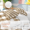 thumbnail image 3 of Brown White Plaid Bedding 3 Piece Duvet Cover Set Queen Size, Watercolor Farmhouse Checkered Soft Microfiber Comforter Cover with Zipper Closure & Pillowcases, Wrinkle & FadeResistant Quilt Cover, 3 of 9