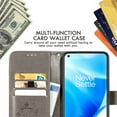 thumbnail image 6 of Dteck Case for OnePlus Nord N200 5G,Magnetic Four Leaf Clover Pattern Leather Card Holder Wallet Case Kickstand Shockproof Protective Phone Cover,Gray, 6 of 7