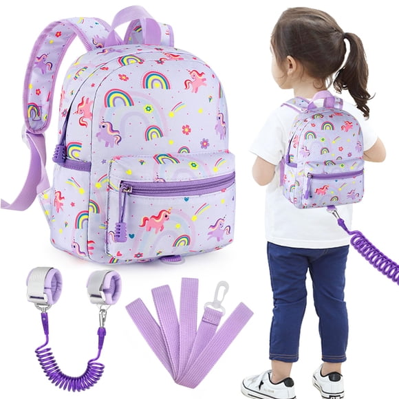 Mochila para niños pequeños Accmor Cute Unicorn con correa antipérdida de 1 a 3 años