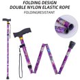 thumbnail image 2 of ROGTZ Folding Walking Cane, 5-Level Height Adjustable Walking Stick for Men & Women with Comfortable Plastic T-Handle Portable Walking Stick, Purple Floral Printing, 2 of 5